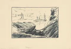 Elbhafen by Karl Schmidt-Rottluff, 1907, Lithografie auf festem Velin, sold Jan 2026