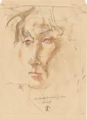 Horst Janssen, ich schenke dir dieses Zeichen, 1989, Bleistift, Farbstift und Deckweiß auf vom Künstler recyceltem Briefumschlag