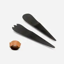 Carl Auböck III, Salad servers, 1960, wood, leather