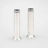 Richard Meier, Bud vases, pair, c. 1985, silver plate, glass