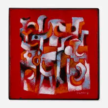 Untitled by Joseph Trippetti, c. 1955, enamel on metal, sold Jan 2024