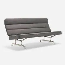Sofa, model 3473 by Charles and Ray Eames, 1964, upholstery, cast aluminum, sold Jan 2024