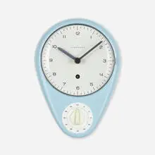 Max Bill, Wall clock and timer, 1954, glazed porcelain, glass, aluminum, enameled aluminum