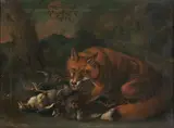 George William Sartorius, Fox with catch, oil on canvas