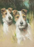 Two terriers by Ri Arthur Wardle, pastel, sold May 2015