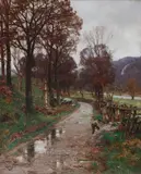 The wood cutters by David Farquharson Ara Arsa Rsw Roi, oil on canvas, sold Oct 2015
