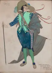 Cyrano's dress by Edmund Dulac, pencil, ink and watercolour, sold Oct 2015