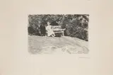 Mädchen auf der Gartenbank by Max Liebermann, 1916, Kaltnadel auf Velin, sold Jan 2024