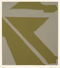 Oliv/Silber by Blinky Palermo, 1971, Farbserigraphie auf Karton, sold May 2011