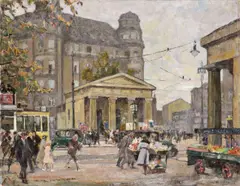 Otto Antoine, Die Schinkelschen Torhäuser am Potsdamer Platz, 1929, Öl auf Leinwand