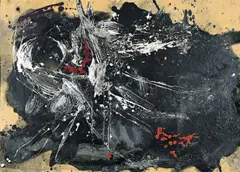 o.T. by Otto Greis, 1953, Mischtechnik auf Japan, auf Pappe aufgezogen, sold Jun 2012