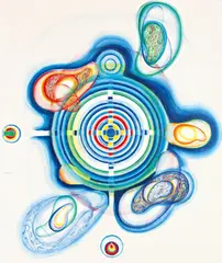 Jōsaku Maeda, Mystagogie d'espace, 1965, Öl auf Leinwand