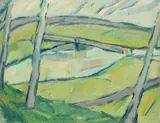 Flußlandschaft by Else Lohmann, 1921, Öl auf Papier, auf Pappe aufgezogen, sold Dec 2012