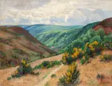 Das Tal von Abenden mit Blick auf Schmitt bei Nideggen by Fritz von Wille, Öl auf Leinwand, sold Dec 2012
