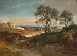 Johann Conrad Dorner, Campagna di Roma, Um 1855, Öl auf Holz