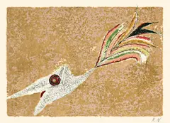 Polarvogel by Rolf Nesch, 1971, Farbmetalldruck und Prägedruck auf festem Velin, sold Nov 2011