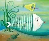 Milan Kunc, Nachdenklicher Fisch, 1985, Öl auf Leinwand
