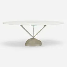 Andrea Branzi, Flying table from the Men and Flowers series, 2006, lacquered wood, concrete, stainless steel, glass, steel wire