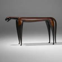 Judy Kensley McKie, Jaguar console table, 1992, patinated bronze