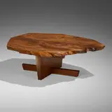 Minguren I coffee table by George Nakashima, 1982, American black walnut, sold Dec 2023
