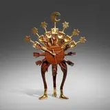Astroclock-Ological Time by Pedro Friedeberg, c. 1975, carved and gilt Mexican mahogany, brass, sold Dec 2023