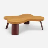 Coffee table, model 5005 by Paul Theodore Frankl, c. 1951, lacquered cork, mahogany, sold Dec 2023