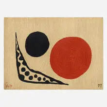 Moon tapestry by Alexander Calder, 1975, hand-woven maguey fiber, sold Dec 2023