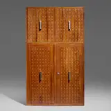 Important bar cabinet by Maurice Desnet and René Nauny, c. 1930, mahogany, aluminum, sold Dec 2023