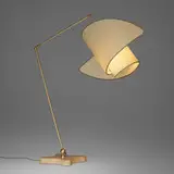 Suora floor lamp by Carlo Mollino, 1947 / 1994, marble, brass, parchment, leather, sold Dec 2023