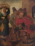 The Dispute by Dutch School, oil on panel, offered Oct 2015