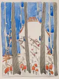The House in the Woods by Jessie M. King, pencil and watercolour, sold Oct 2015