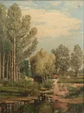 Gréoux-les-Bains by Eugene Mayan, oil on canvas, offered Oct 2015