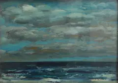 Approaching storm by William Crosbie Rsa Rgi, oil on panel, sold Oct 2015