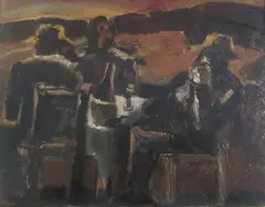 Josef Herman Ra, Evening Contemplation, oil on panel