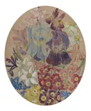 Flowers of April and May by Katherine Cameron Rsw Re, watercolour, oval, sold Oct 2015