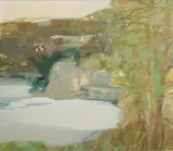 Light Beyond the Waterfall by Rsw Mardi Barrie, gouache, sold Oct 2015
