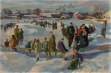 Otto Heinrich, Eisbahn am Froschkasten, 1929, Öl auf Leinwand