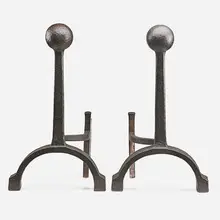 Gustav Stickley, Rare Monumental Andirons (no. 348)