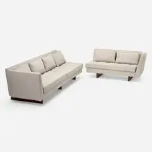 Edward Wormley, Modular sofa, model 5945, c. 1960, upholstery, walnut