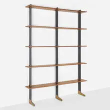 Bookcase by Ignazio Gardella, 1949, enameled steel, mahogany, brass, sold Dec 2023