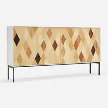 Johannes Hock, Cabinet, c. 2010, ultramatt HPL, marquetry, enameled steel