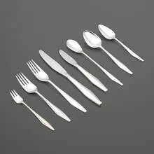 Diamond flatware service by Gio Ponti, 1958, sterling silver, stainless steel, sold Dec 2023