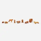 Collection of nine origami animals by Deru, c. 1960, leather, sold Dec 2023