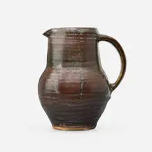 Pitcher by Bernard Leach, c. 1970, glazed stoneware, sold Dec 2023