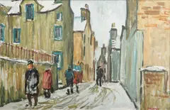 Ian MacInnes, Winter's day, Stromness, circa 1960, oil on canvas laid on board