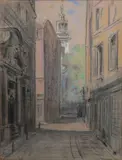 College Hill by George Loukomski, pastel, offered Oct 2015