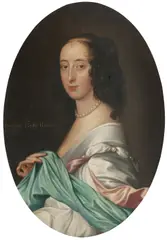 Gerrit van Honthorst, Portrait of Penelope Herbert (née Naunton), Countess of Pembroke, oil on canvas, oval