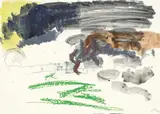 Læsø by Per Kirkeby, 1982, Gouache, Aquarell, Wachskreide und Bleistift auf Papier, sold Nov 2013