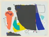Willi Baumeister, Phantom mit roter Figur, 1951, Farbserigraphie auf Karton