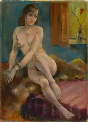 Akt (Frau V.)“ I by Magnus Zeller, 1946, Öl auf Karton, auf Hartfaser aufgezogen, sold Dec 2020